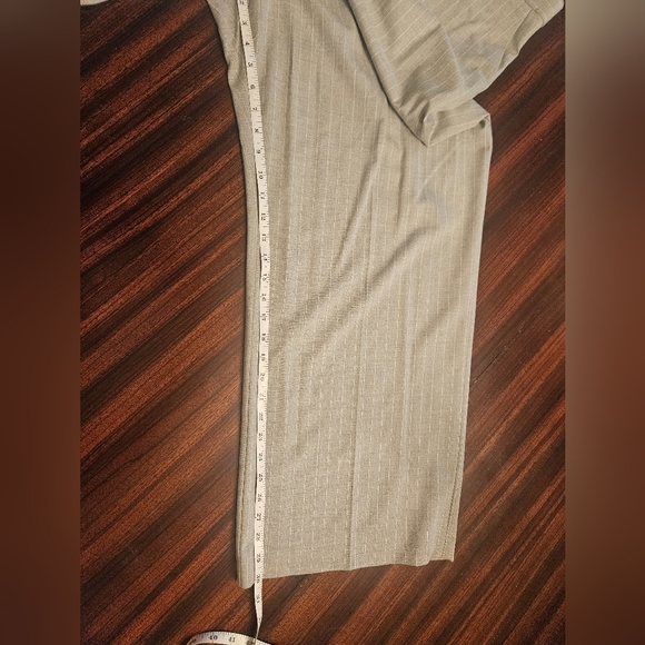 Mango MNG Gray White Pinstripe High Rise Wide Leg Pleated Trouser Womens Plus 18 - Picture 11 of 14